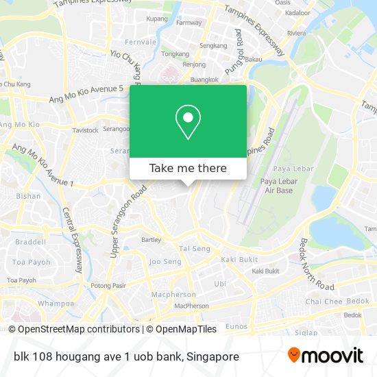 blk 108 hougang ave 1 uob bank map