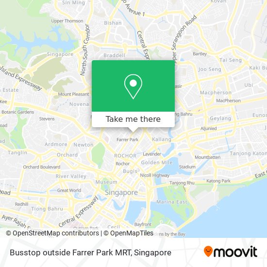 Busstop outside Farrer Park MRT map