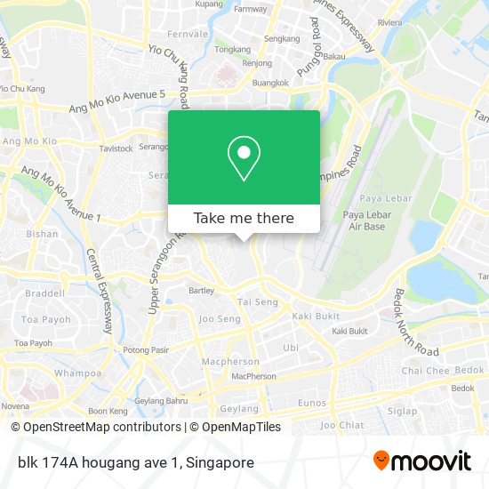 blk 174A hougang ave 1 map