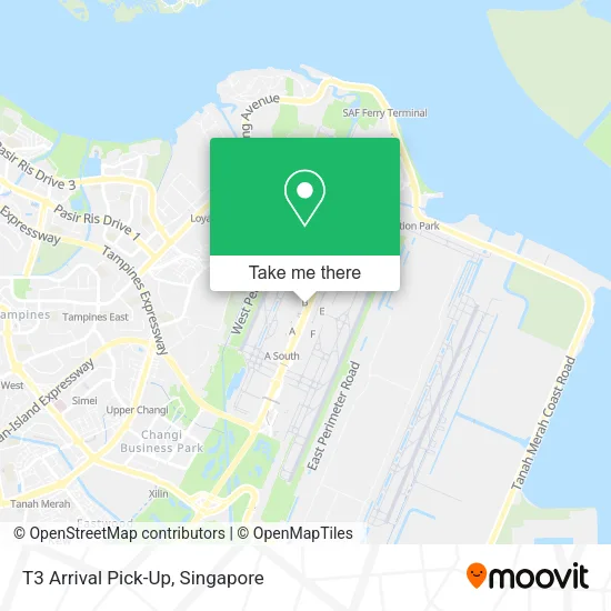 T3 Arrival Pick-Up map