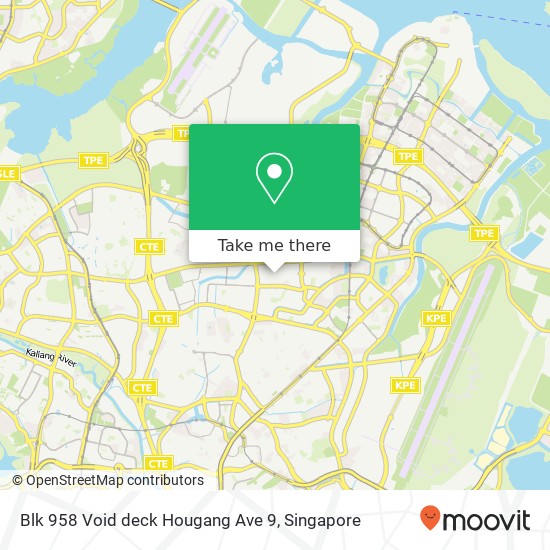 Blk 958 Void deck Hougang Ave 9 map