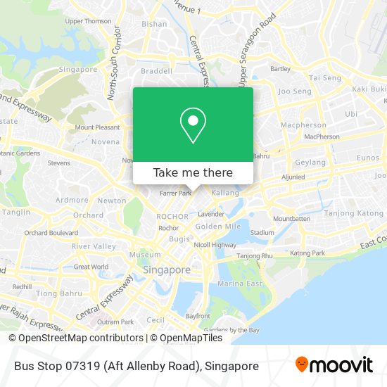 Bus Stop 07319 (Aft Allenby Road) map