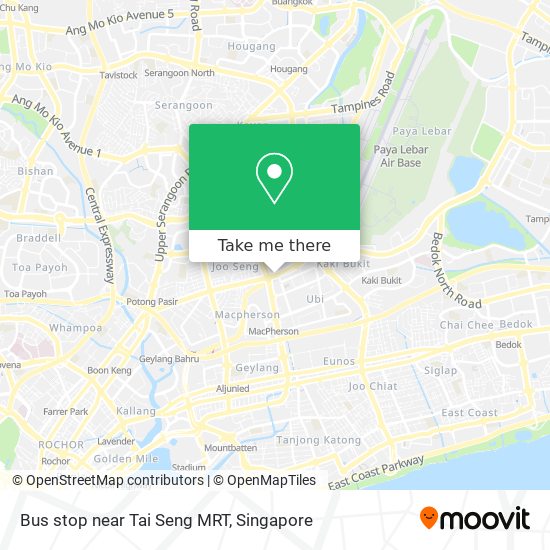 Bus stop near Tai Seng MRT map