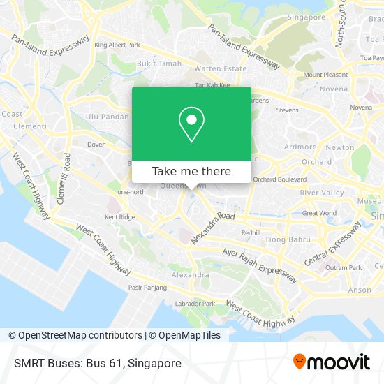 SMRT Buses: Bus 61 map