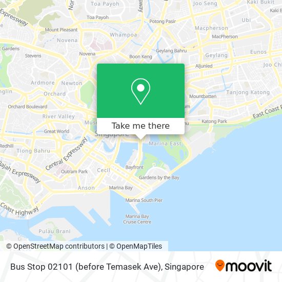 Bus Stop 02101 (before Temasek Ave) map