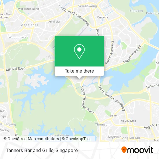Tanners Bar and Grille map