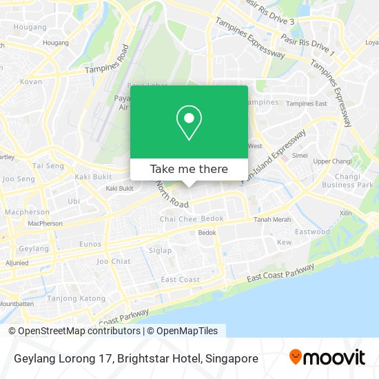 Geylang Lorong 17, Brightstar Hotel map