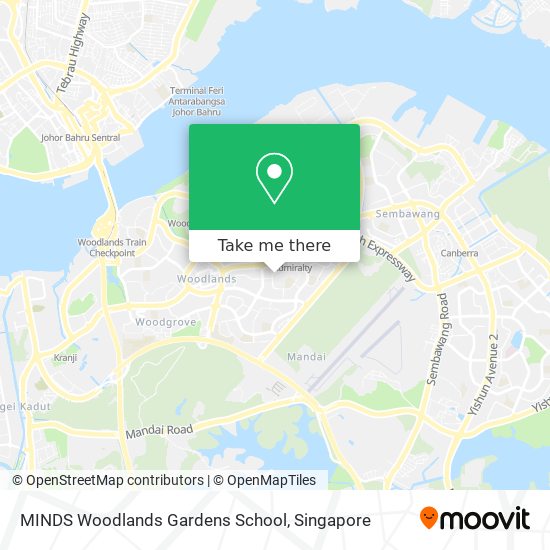 MINDS Woodlands Gardens School map