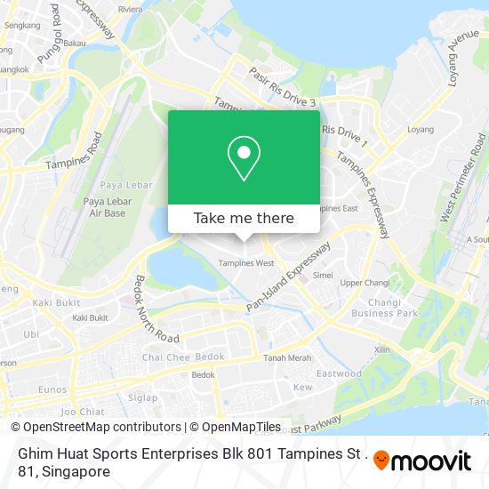 Ghim Huat Sports Enterprises Blk 801 Tampines St . 81 map