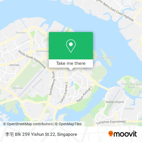 李宅 Blk 259 Yishun St.22地图