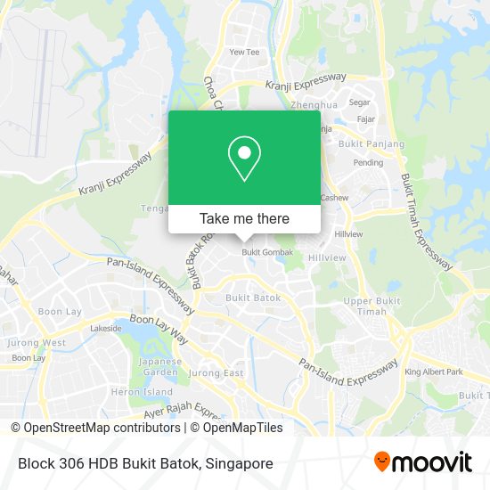 Block 306 HDB Bukit Batok map