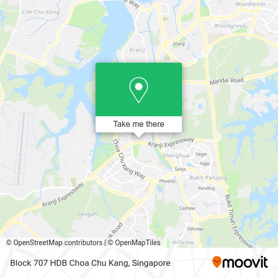 Block 707 HDB Choa Chu Kang map
