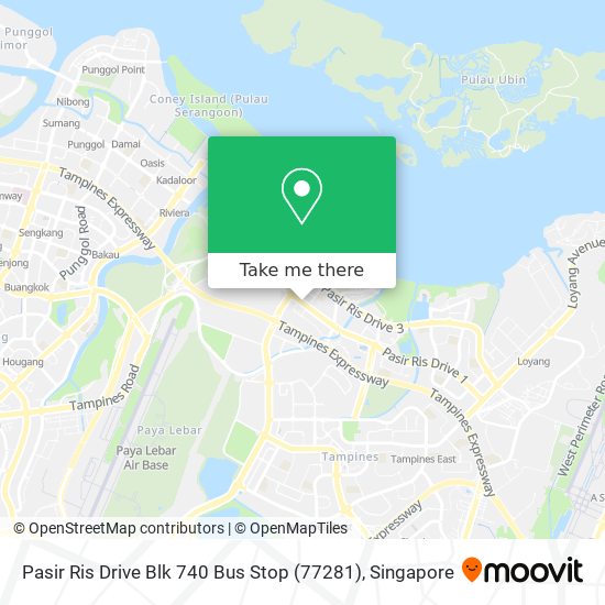 Pasir Ris Drive Blk 740 Bus Stop (77281) map