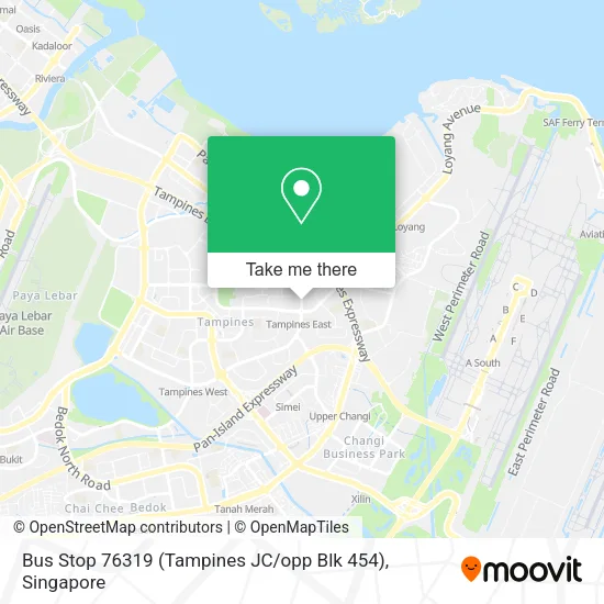 Bus Stop 76319 (Tampines JC / opp Blk 454) map