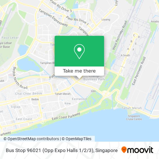 Bus Stop 96021 (Opp Expo Halls 1 / 2/3) map