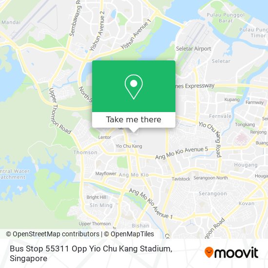 Bus Stop 55311 Opp Yio Chu Kang Stadium地图