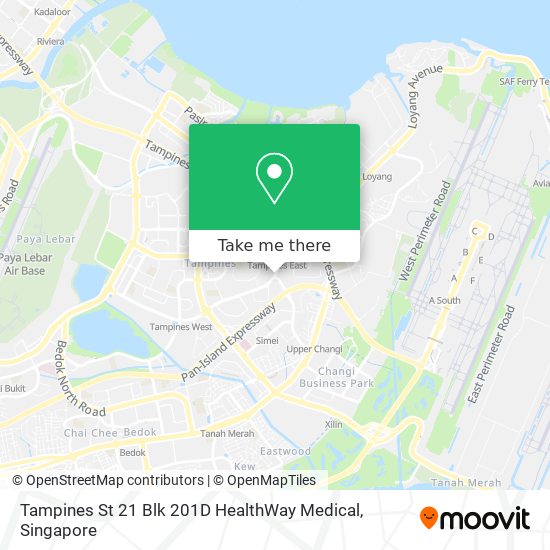 Tampines St 21 Blk 201D HealthWay Medical map