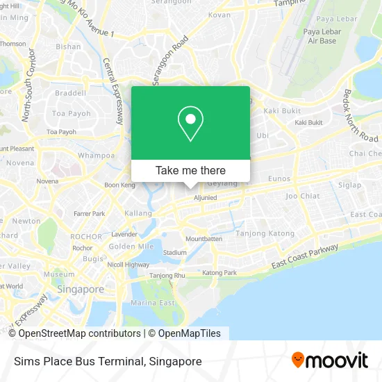 Sims Place Bus Terminal map