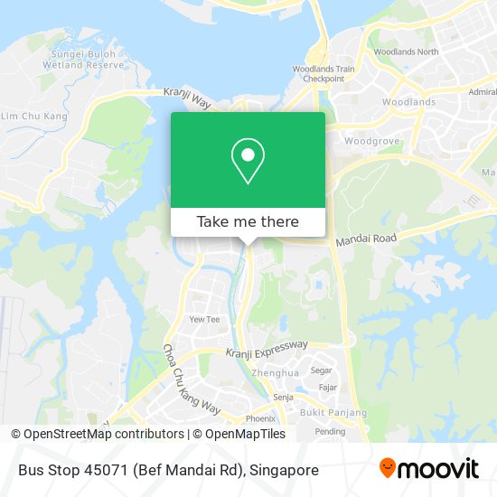 Bus Stop 45071 (Bef Mandai Rd)地图