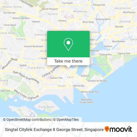 Singtel Citylink Exchange 8 George Street map