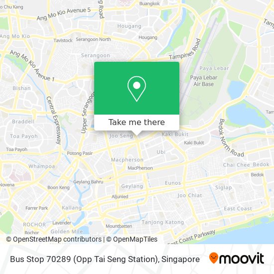 Bus Stop 70289 (Opp Tai Seng Station)地图