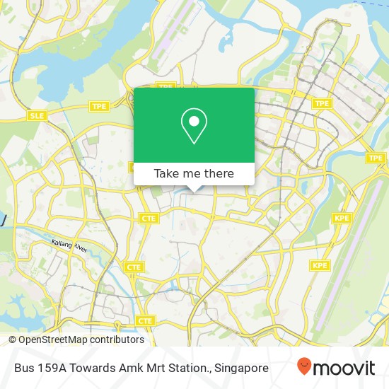 Bus 159A Towards Amk Mrt Station.地图