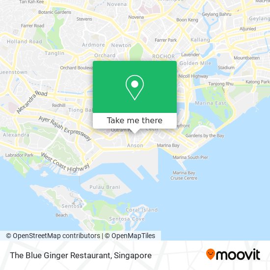 The Blue Ginger Restaurant map