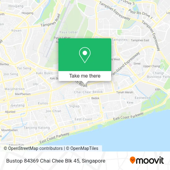Bustop 84369 Chai Chee Blk 45 map