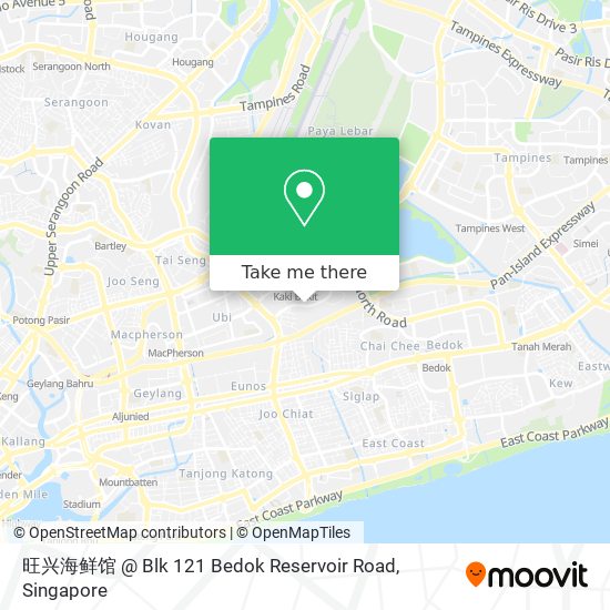 旺兴海鲜馆 @ Blk 121 Bedok Reservoir Road map