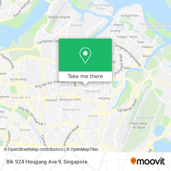 Blk 924 Hougang Ave 9 map
