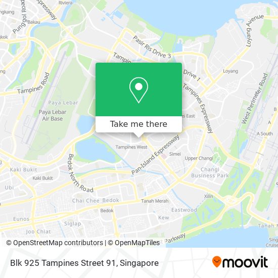 Blk 925 Tampines Street 91 map