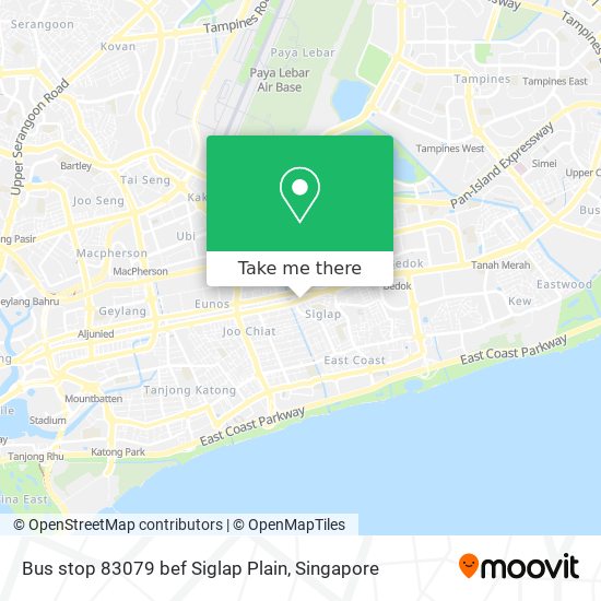 Bus stop 83079 bef Siglap Plain map