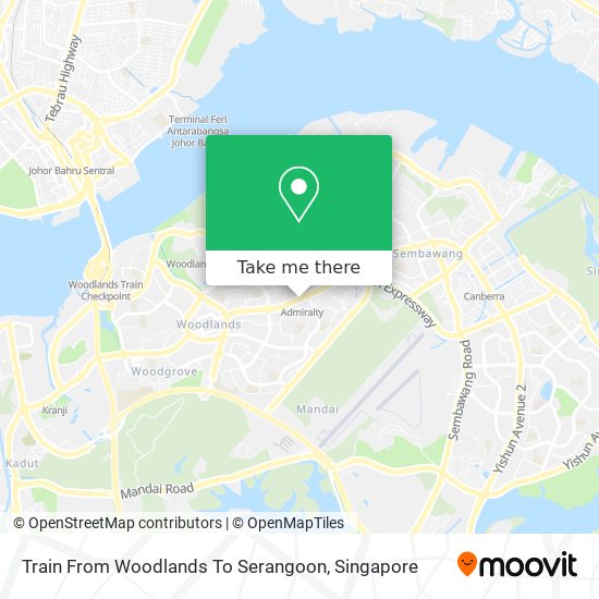 Train From Woodlands To Serangoon map