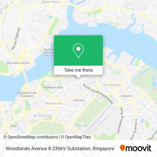 Woodlands Avenue 8 230kV Substation map