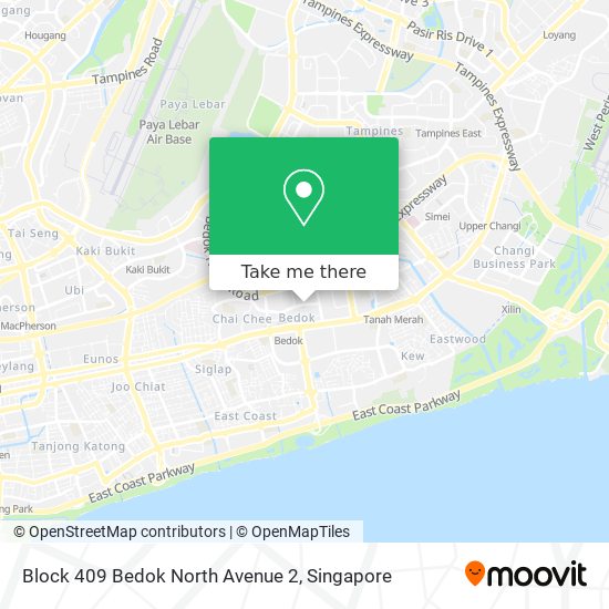 Block 409 Bedok North Avenue 2 map