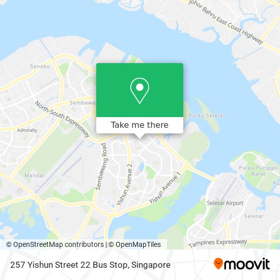 257 Yishun Street 22 Bus Stop map