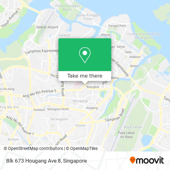 Blk 673 Hougang Ave 8 map