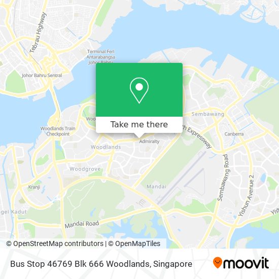 Bus Stop 46769 Blk 666 Woodlands地图