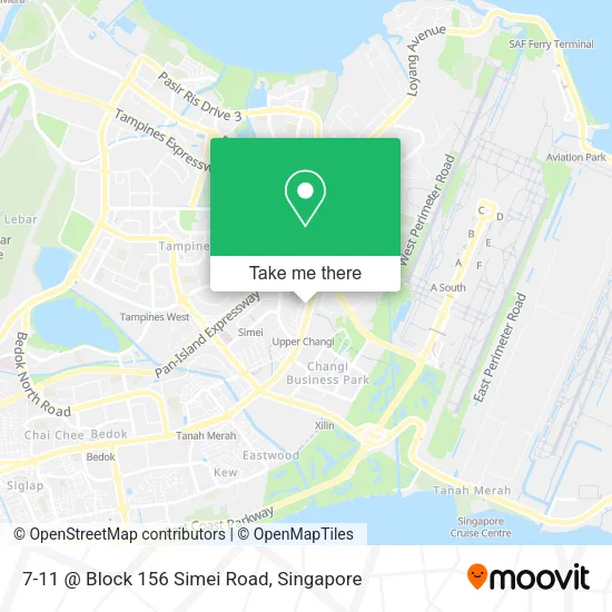 7-11 @ Block 156 Simei Road map