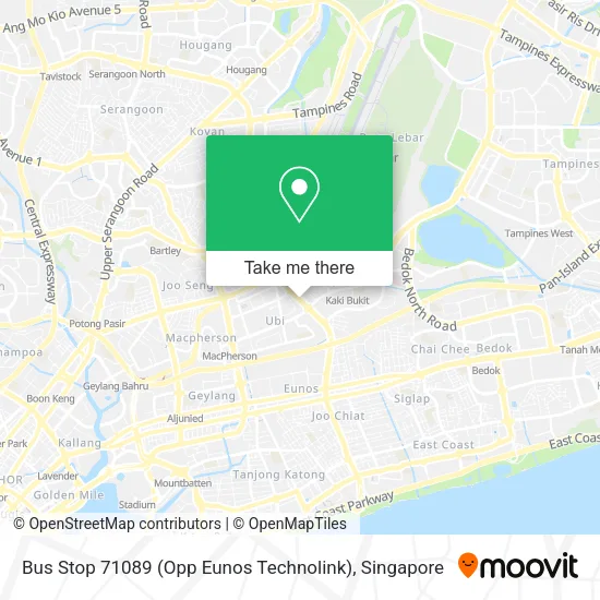 Bus Stop 71089 (Opp Eunos Technolink) map