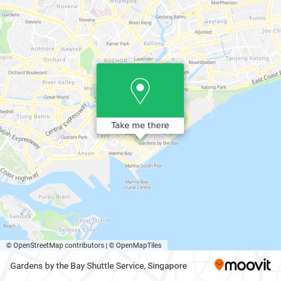 Gardens by the Bay Shuttle Service map