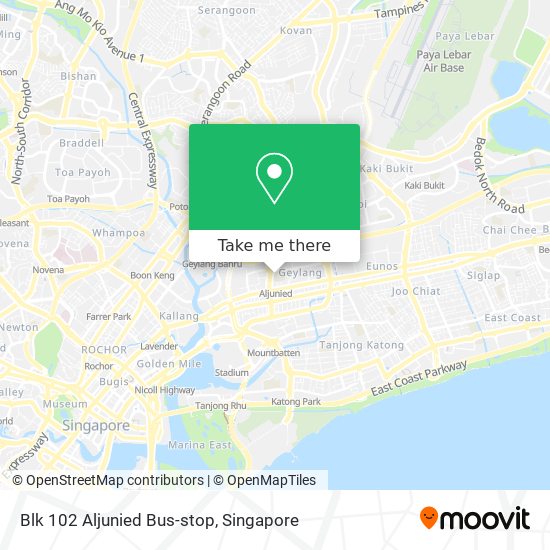 Blk 102 Aljunied Bus-stop map