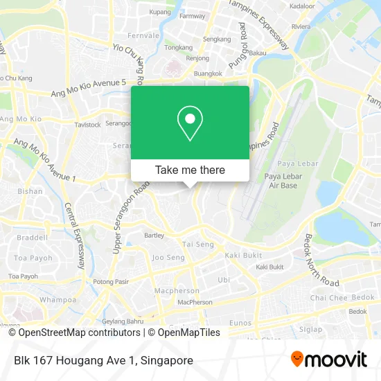 Blk 167 Hougang Ave 1 map
