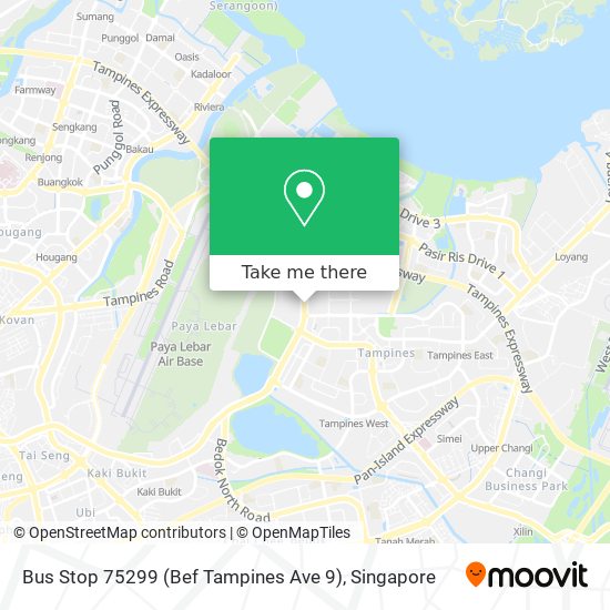 Bus Stop 75299 (Bef Tampines Ave 9) map