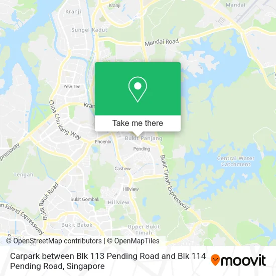 Carpark between Blk 113 Pending Road and Blk 114 Pending Road map
