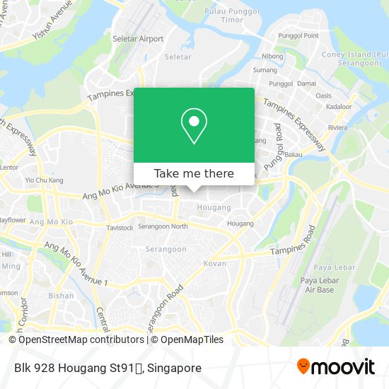 Blk 928 Hougang St91 map