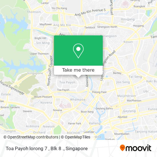 Toa Payoh lorong 7 , Blk 8 .地图