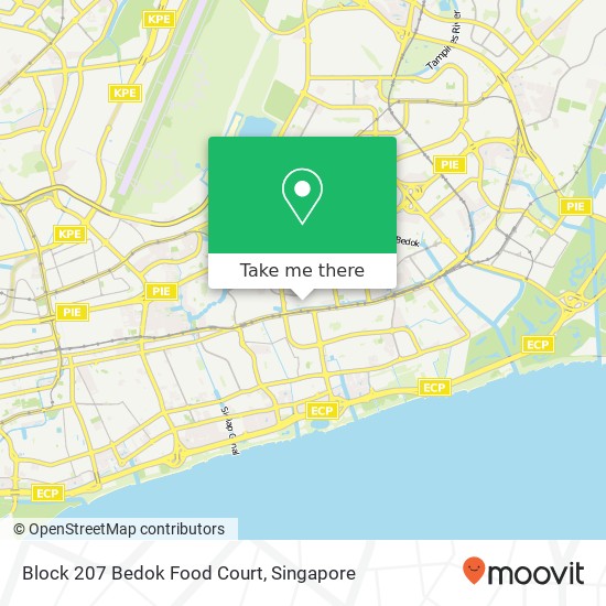 Block 207 Bedok Food Court map