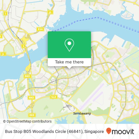 Bus Stop B05 Woodlands Circle (46841) map