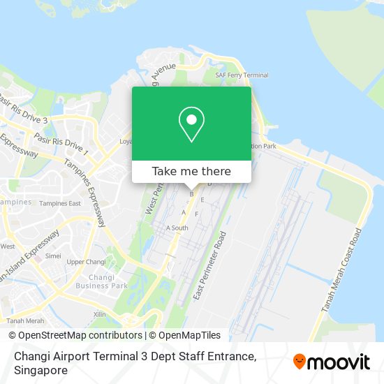 Changi Airport Terminal 3 Dept Staff Entrance map